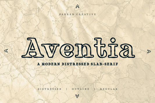Aventia - A Modern Distressed Slab Serif
