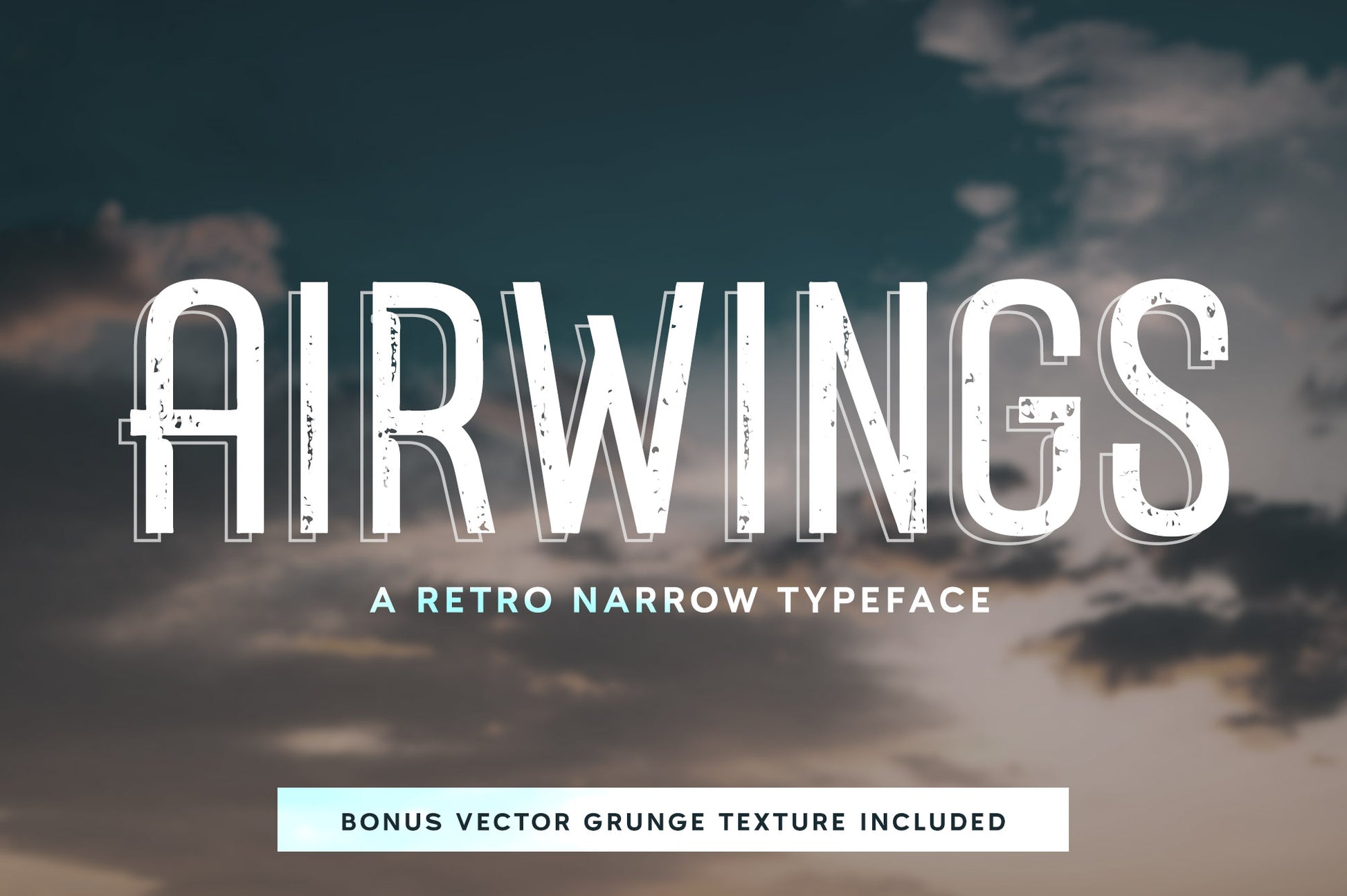 Airwings distressed retro narrow font