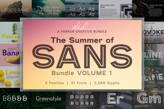 The Summer of Sans Font Bundle (Volume 1)